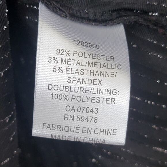 House of Harlow Black Velvet Striped‎ Button Up Long Sleeve Metallic Sheer Small - Picture 8 of 10